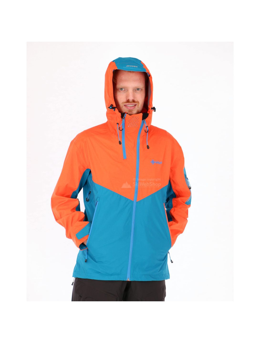 Kilpi, Metrix, hardshell ski-jas heren, blauw-oranje