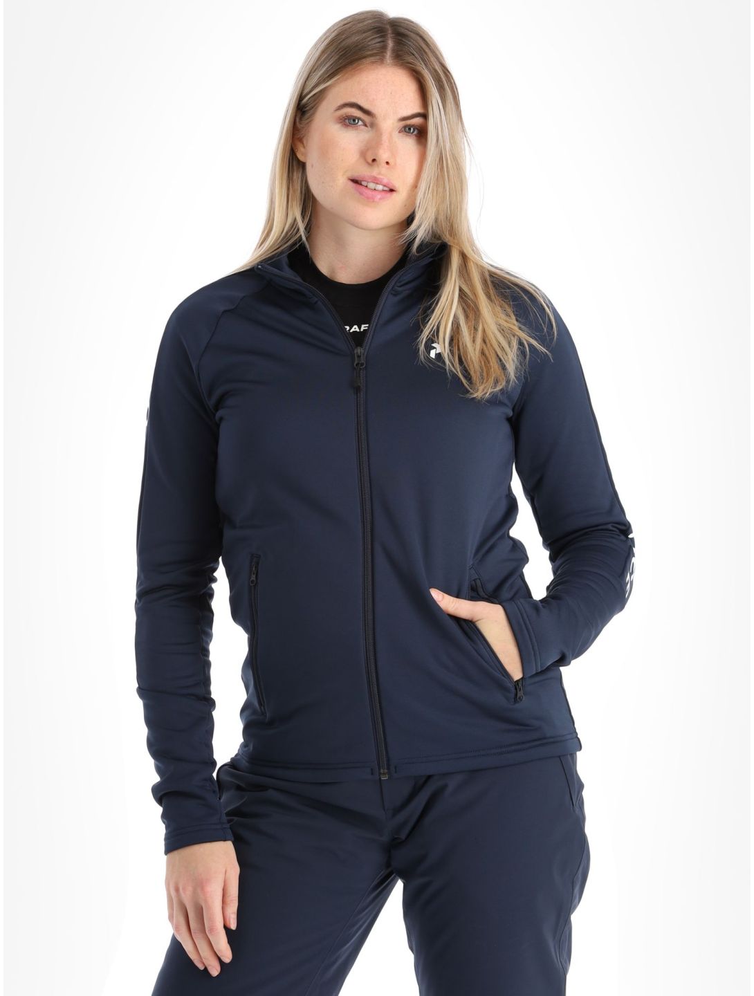 Peak Performance, W Rider Mid Zip vest dames Blue Shadow-Blue Shadow blauw 