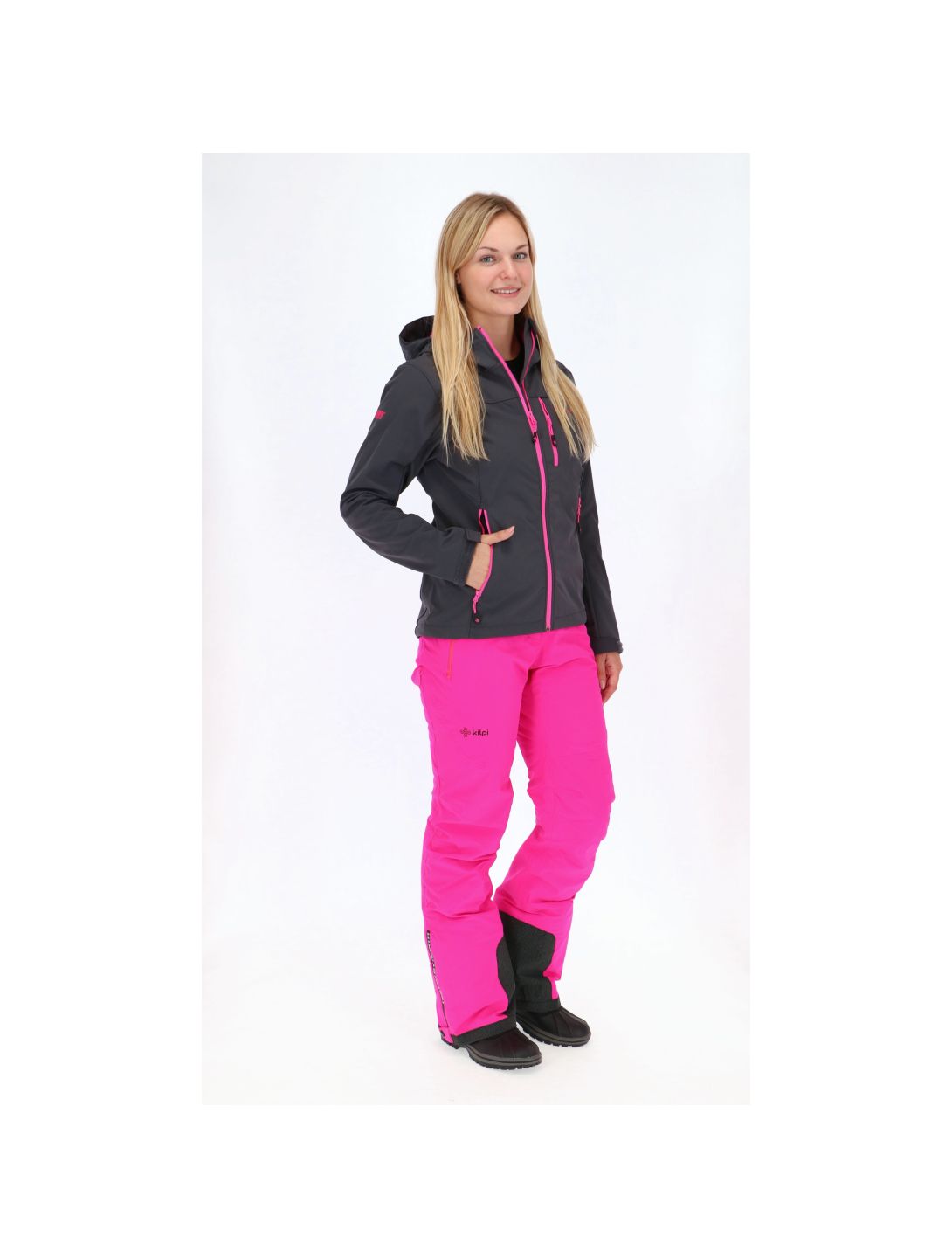 Kilpi, Elia, softshell jas, dames, grijs/roze