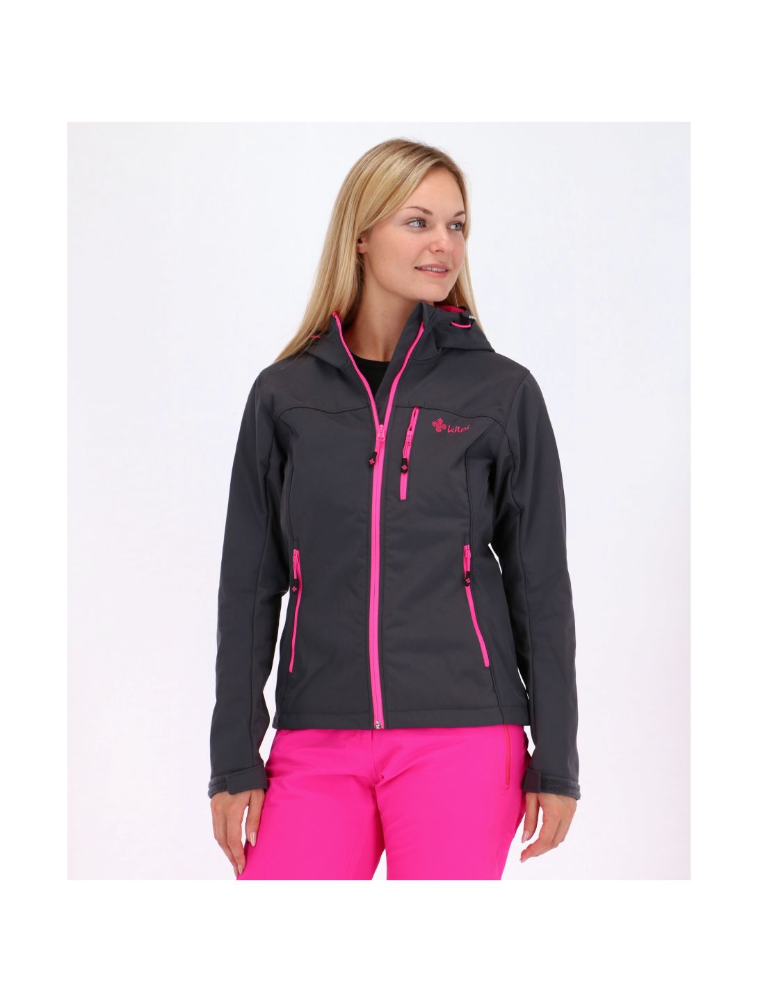 Kilpi, Elia, softshell jas, dames, grijs/roze