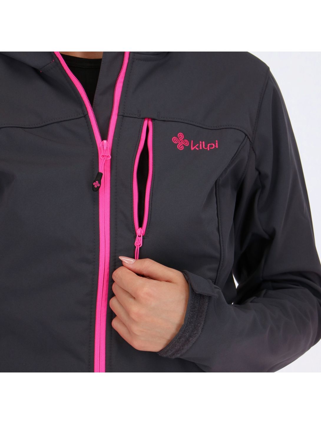 Kilpi, Elia, softshell jas, dames, grijs/roze