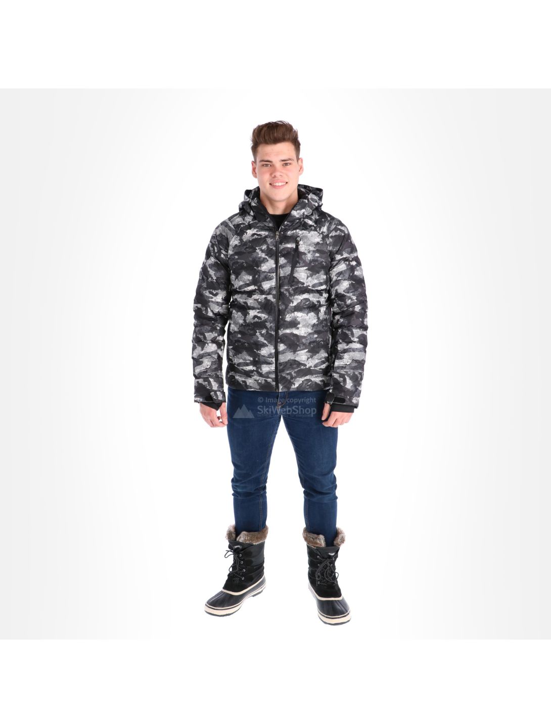 Spyder, Impulse Synthetic down, ski-jas, heren, camo distress zwart