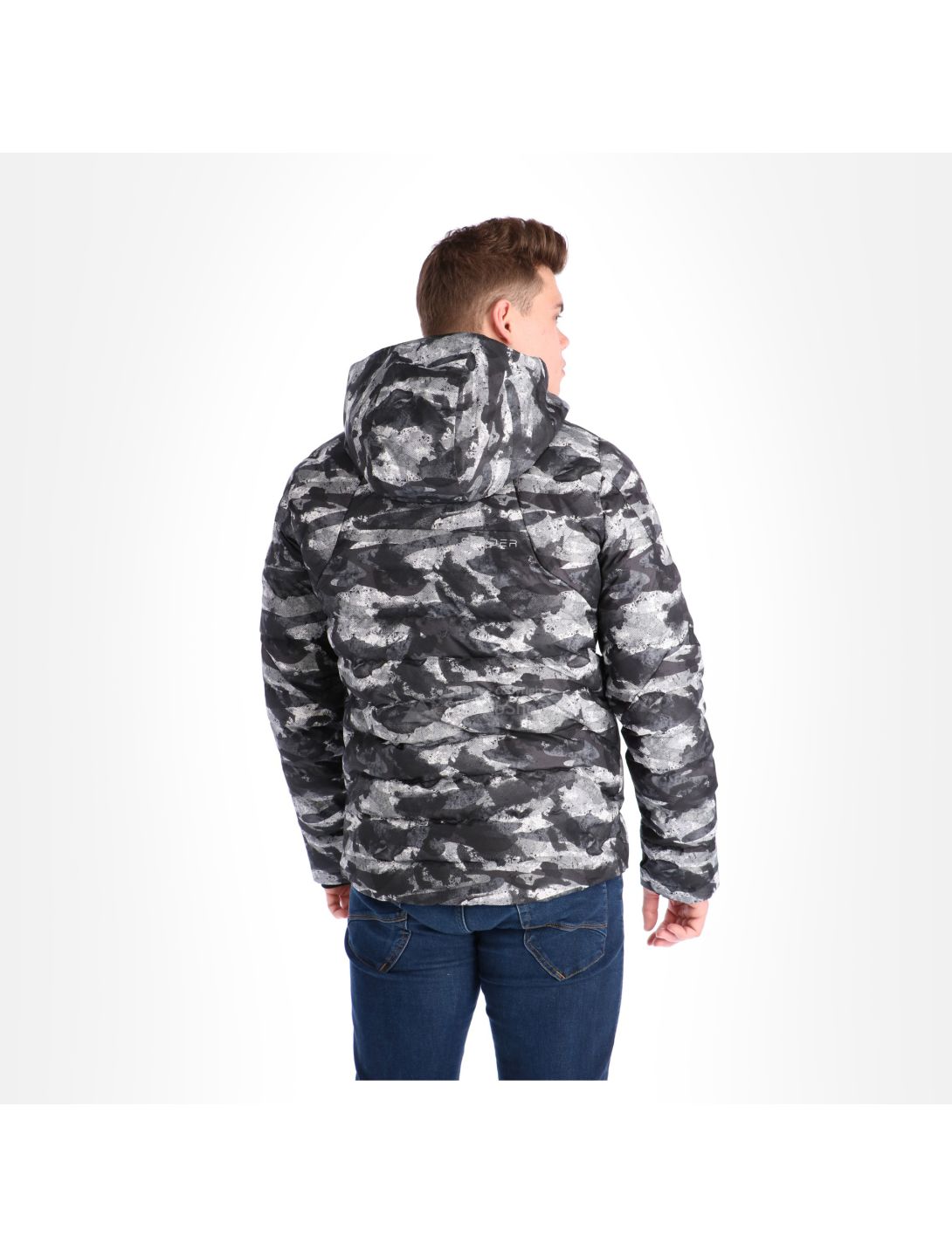 Spyder, Impulse Synthetic down, ski-jas, heren, camo distress zwart