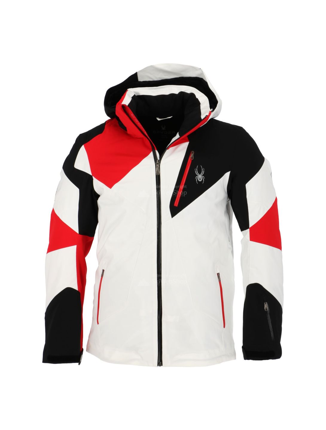 Spyder, Leader ski-jas, heren, wit - zwart -rood