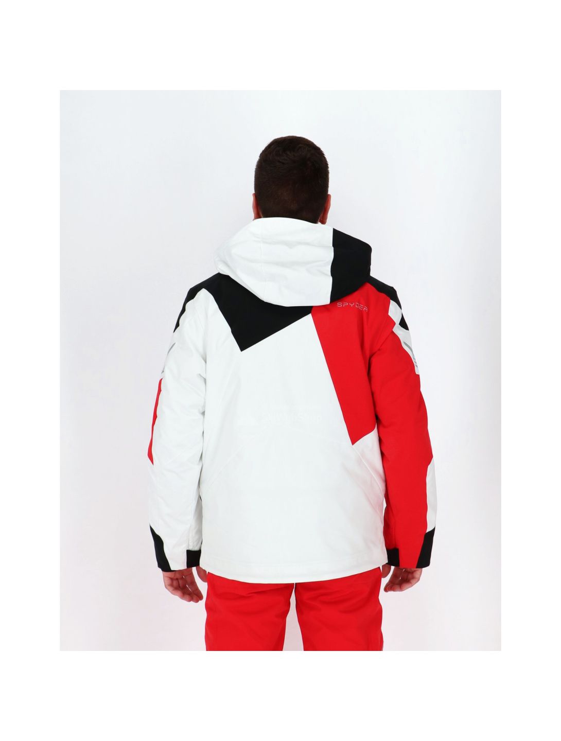 Spyder, Leader ski-jas, heren, wit - zwart -rood