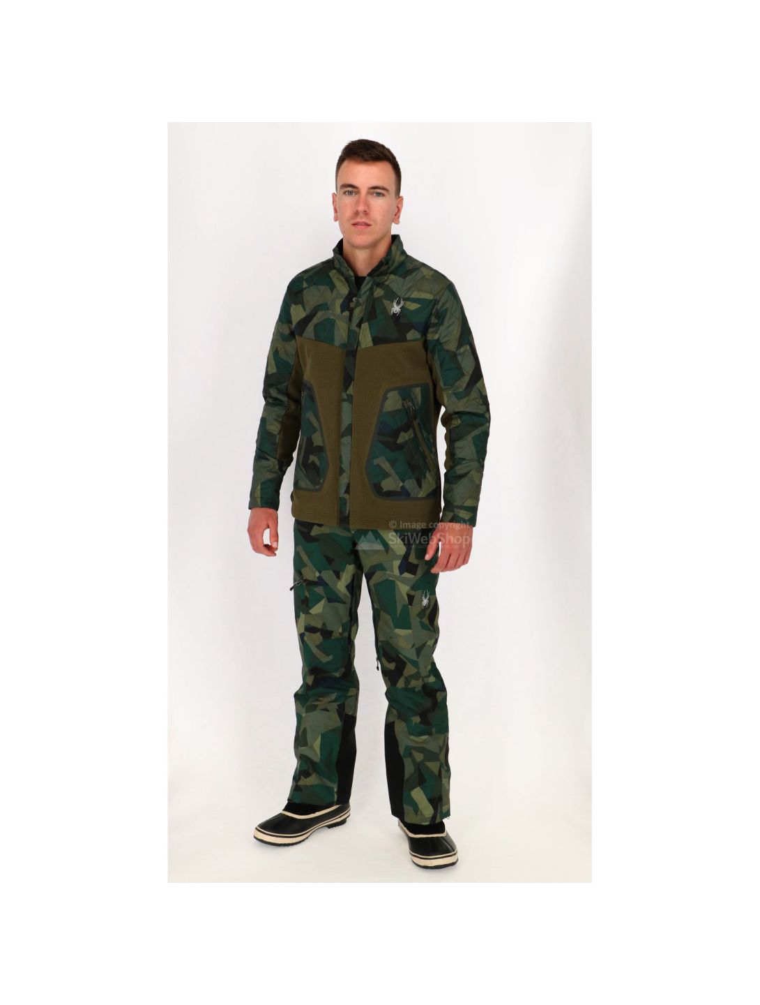 Spyder, Ouzo Full Snap Stryke vest, heren, guard groen - camo guard groen