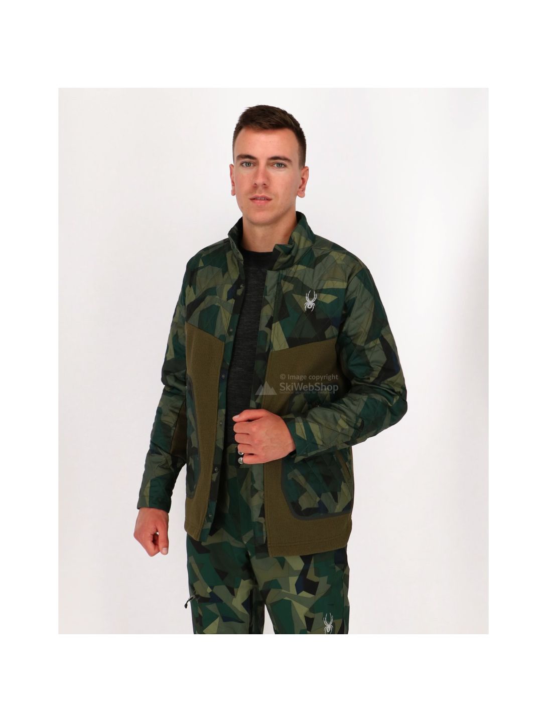 Spyder, Ouzo Full Snap Stryke vest, heren, guard groen - camo guard groen