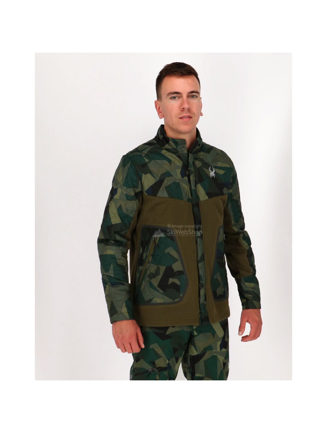 Spyder, Ouzo Full Snap Stryke vest, heren, guard groen - camo guard groen