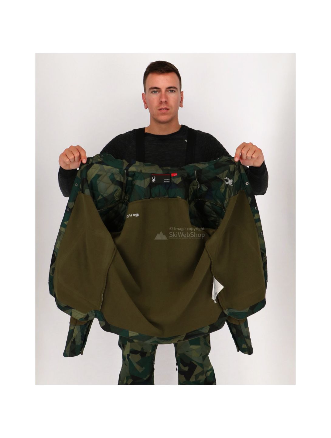 Spyder, Ouzo Full Snap Stryke vest, heren, guard groen - camo guard groen