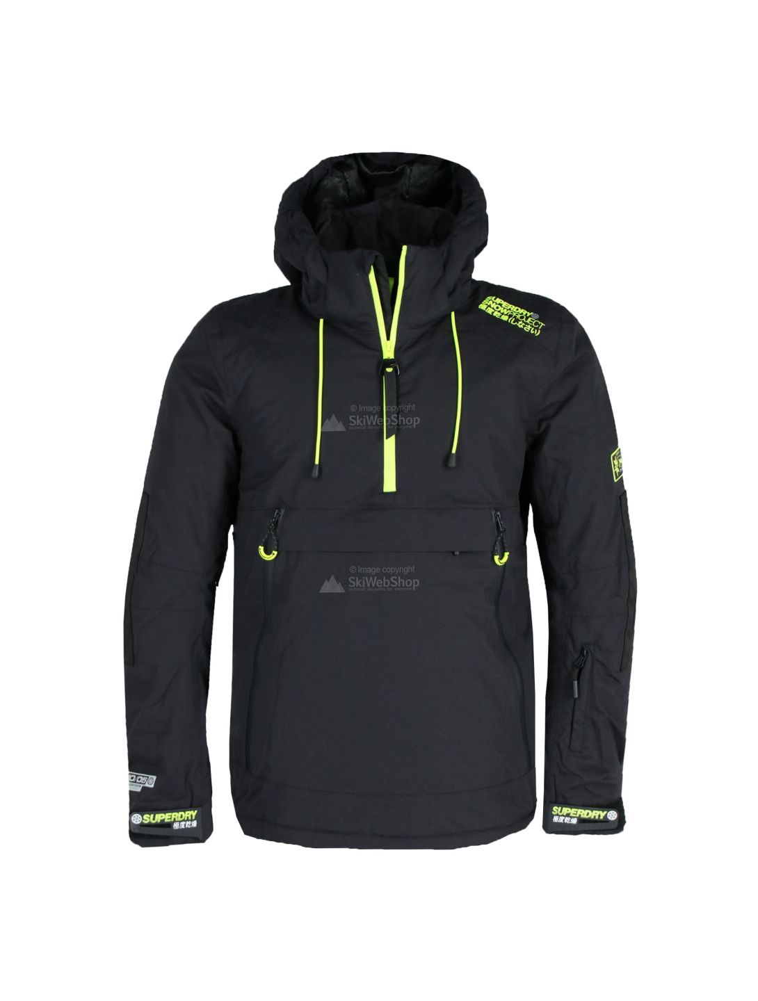 Superdry, SD Mountain Overhead Jacket, ski-jas, heren, onyx zwart