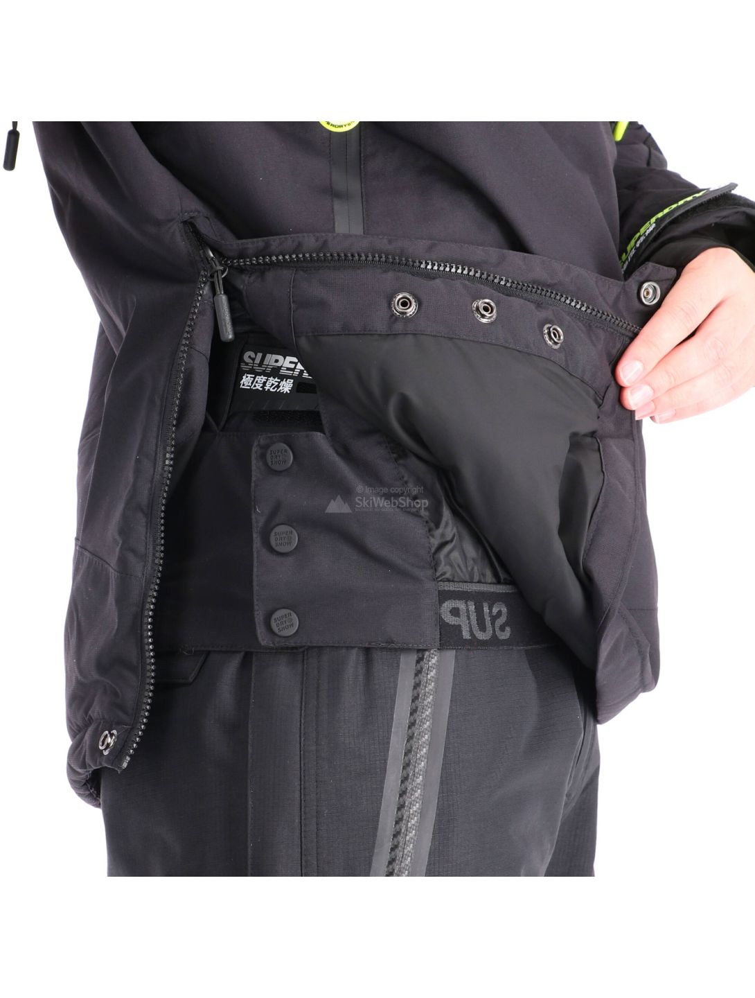 Superdry, SD Mountain Overhead Jacket, ski-jas, heren, onyx zwart