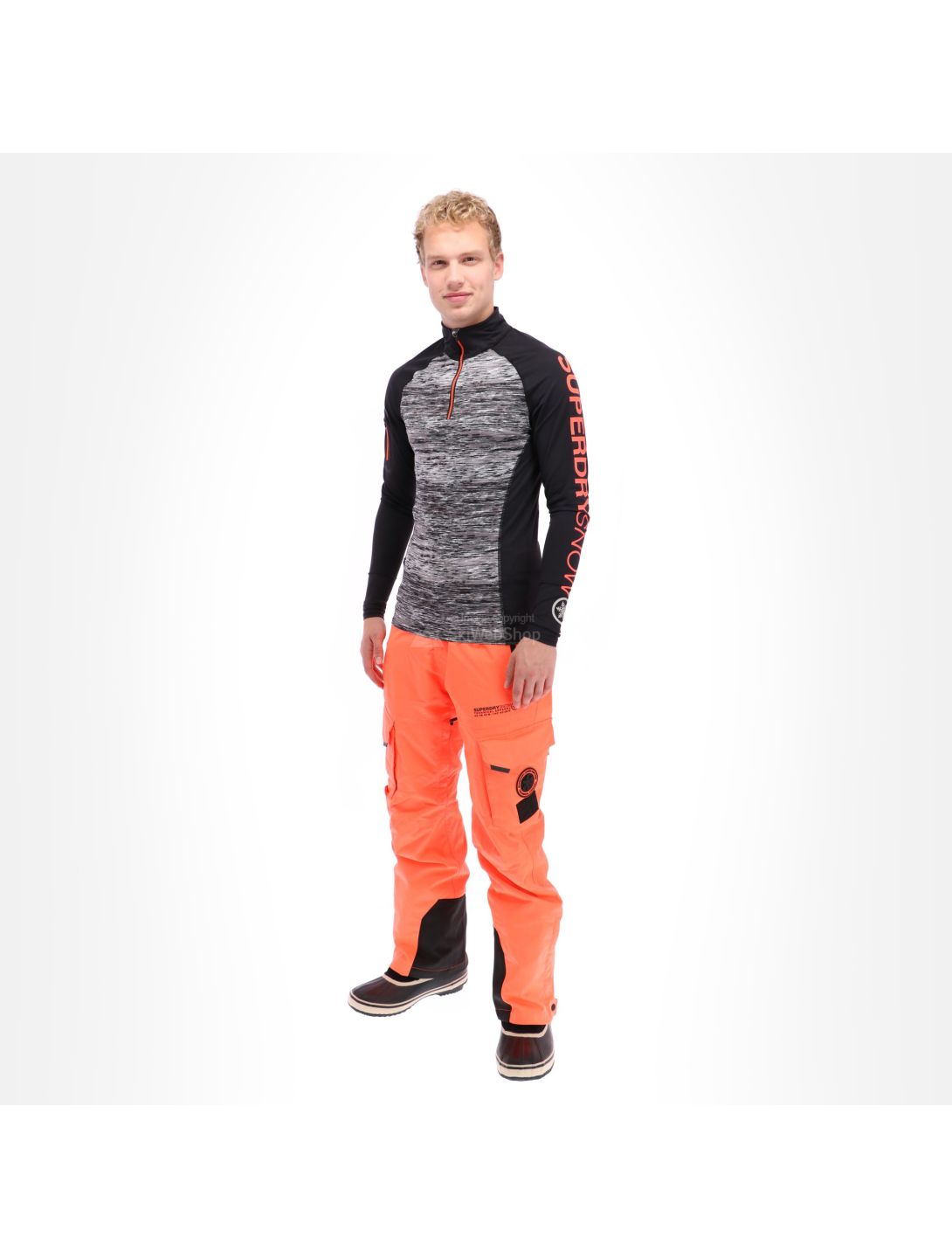 Superdry, skipully, heren, carbon space dye grijs