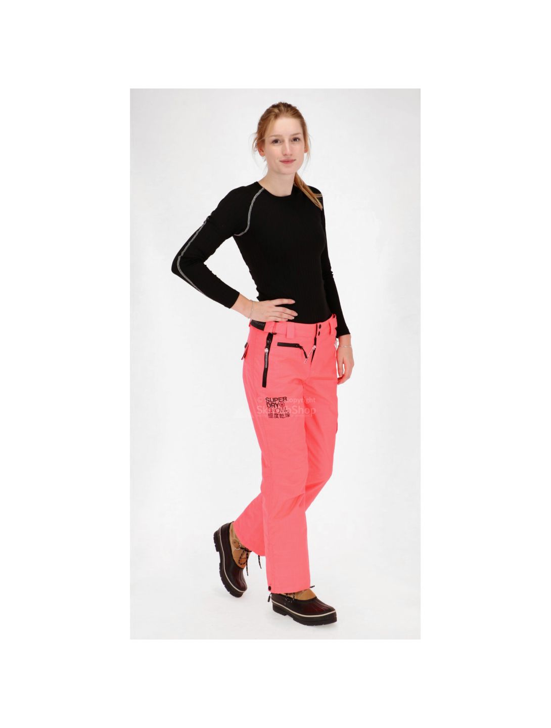 Superdry, Snow ski-broek, dames, fluro koraal 