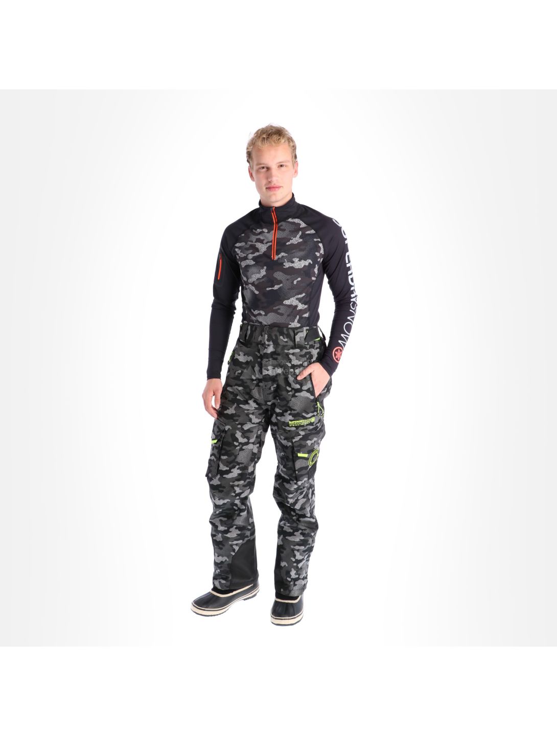 Superdry, Snow, skibroek, heren, contrast camo grijs