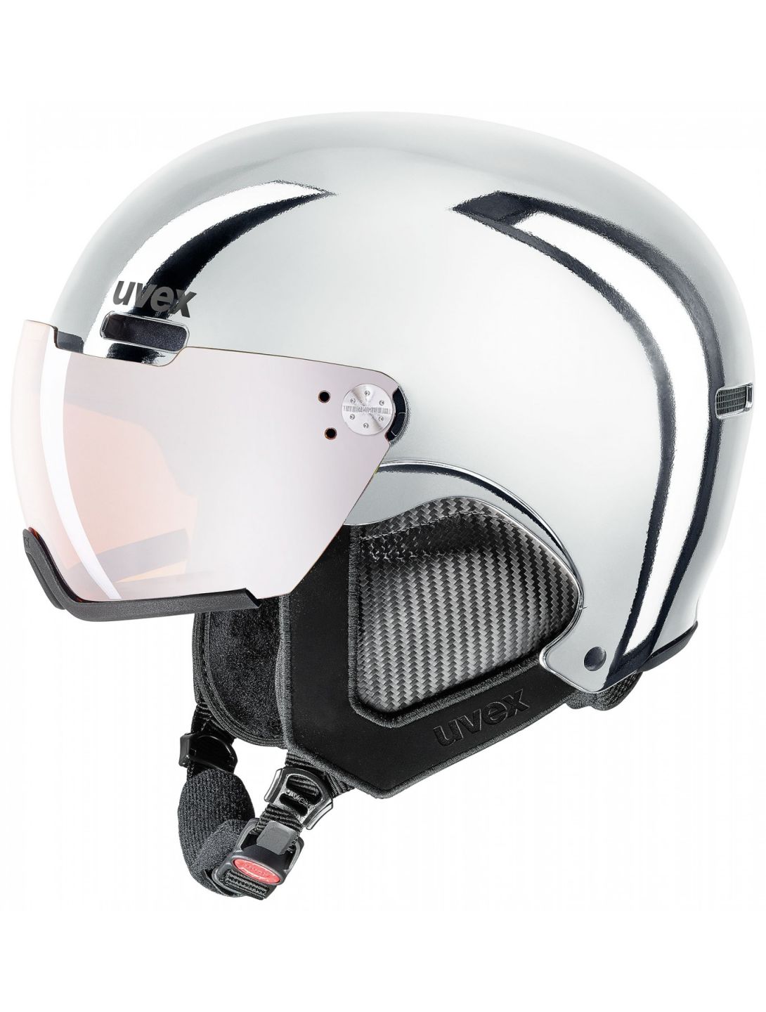 Uvex, Hlmt 500 chrome LTD, skihelm met vizier, silver chrome grijs