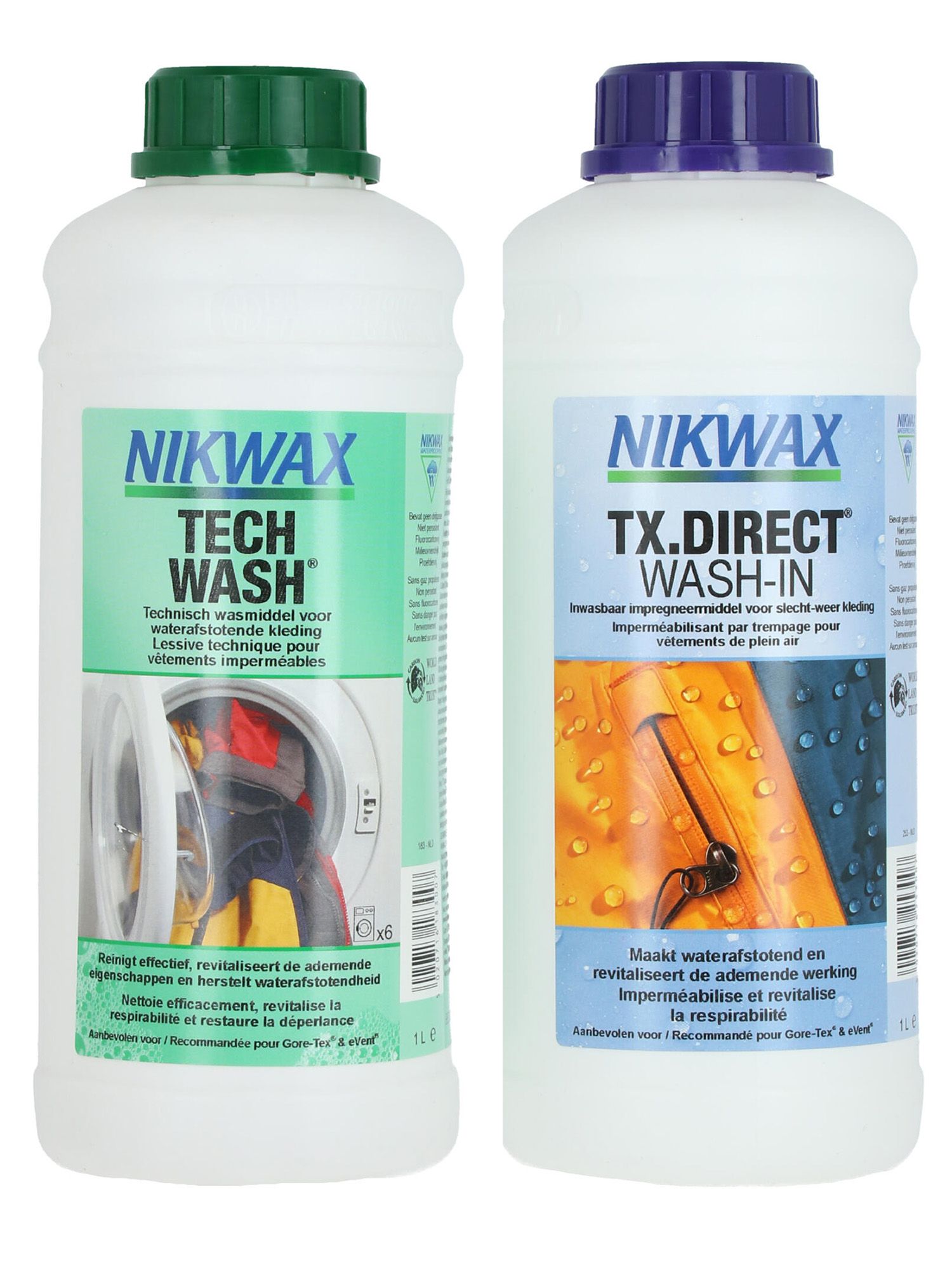 Nikwax Tech Wash and TX. Direct Wash-In Double Pack - 2 x 1 Litre